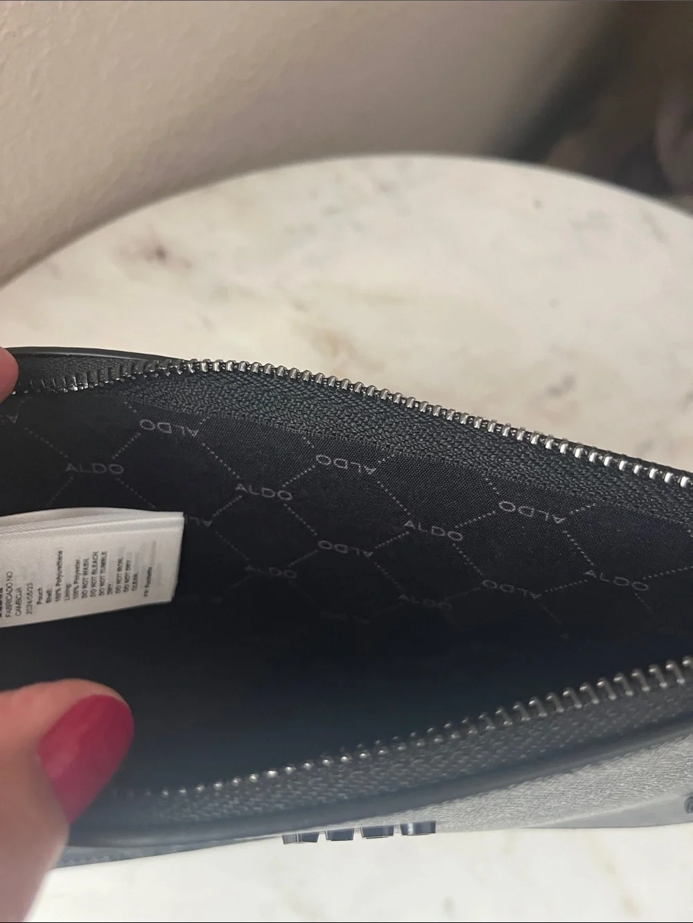 Aldo Black Geometric Chain Wrist Clutch